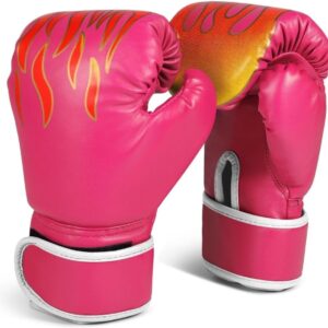 Flexzion Kids Boxhandschuhe für 3-8 Alter Allzweck-Trainingsstochbeutel Handschuhe mit Wrap-Around-Unterstützung, UFC Sparring Kickboxing Sandbag Sport Fitness Training Geräte Jungen Kinder Kinder