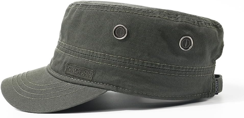 Cacuss Männer Baumwolle Vintage Army Cap Cadet Hut Militär Flachtop verstellbarer Baseball Cap Summer Trucker Hut – Bild 2