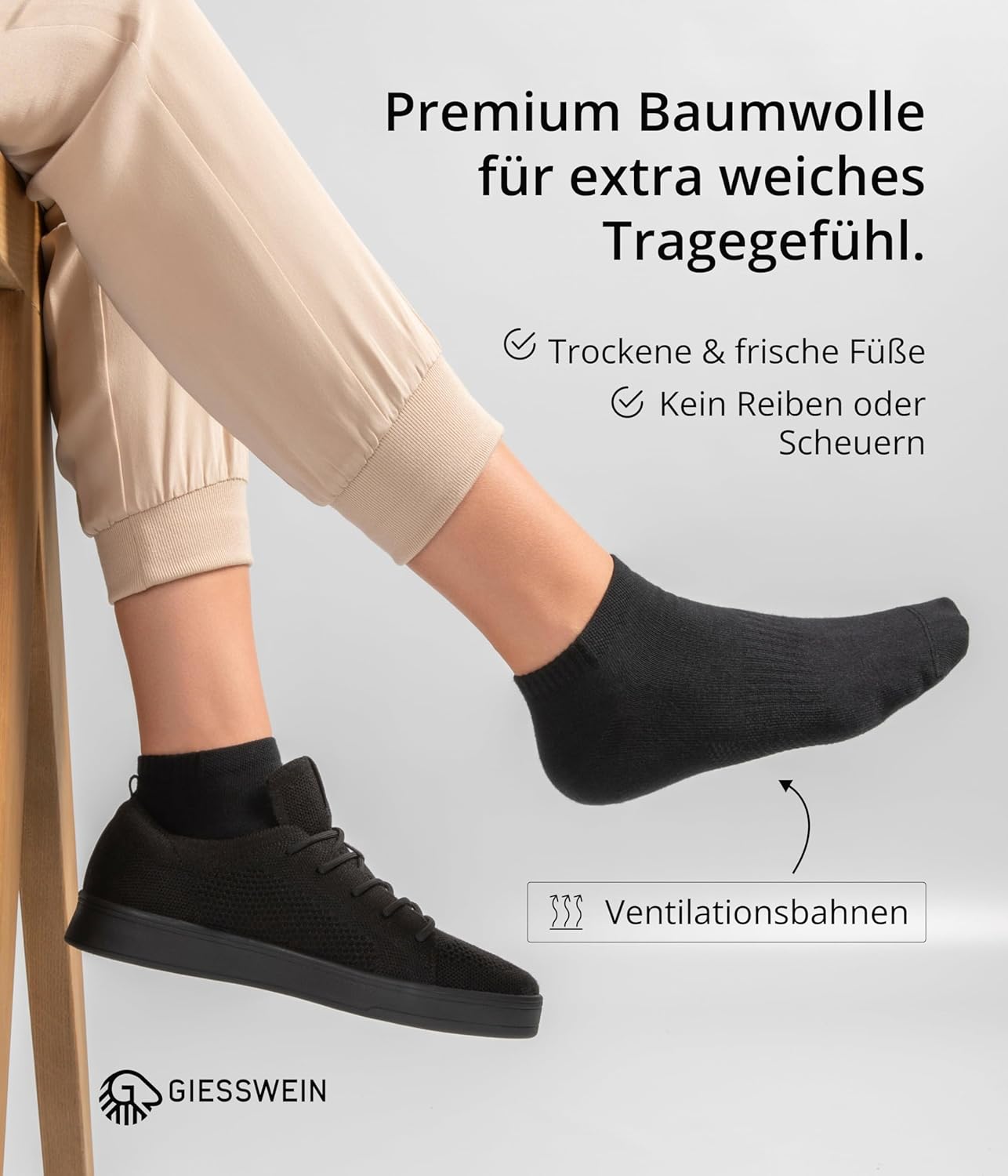 Giesswein-Trainersocken für Männer und Frauen, 6-Jährige, atmungsaktiv – Bild 4