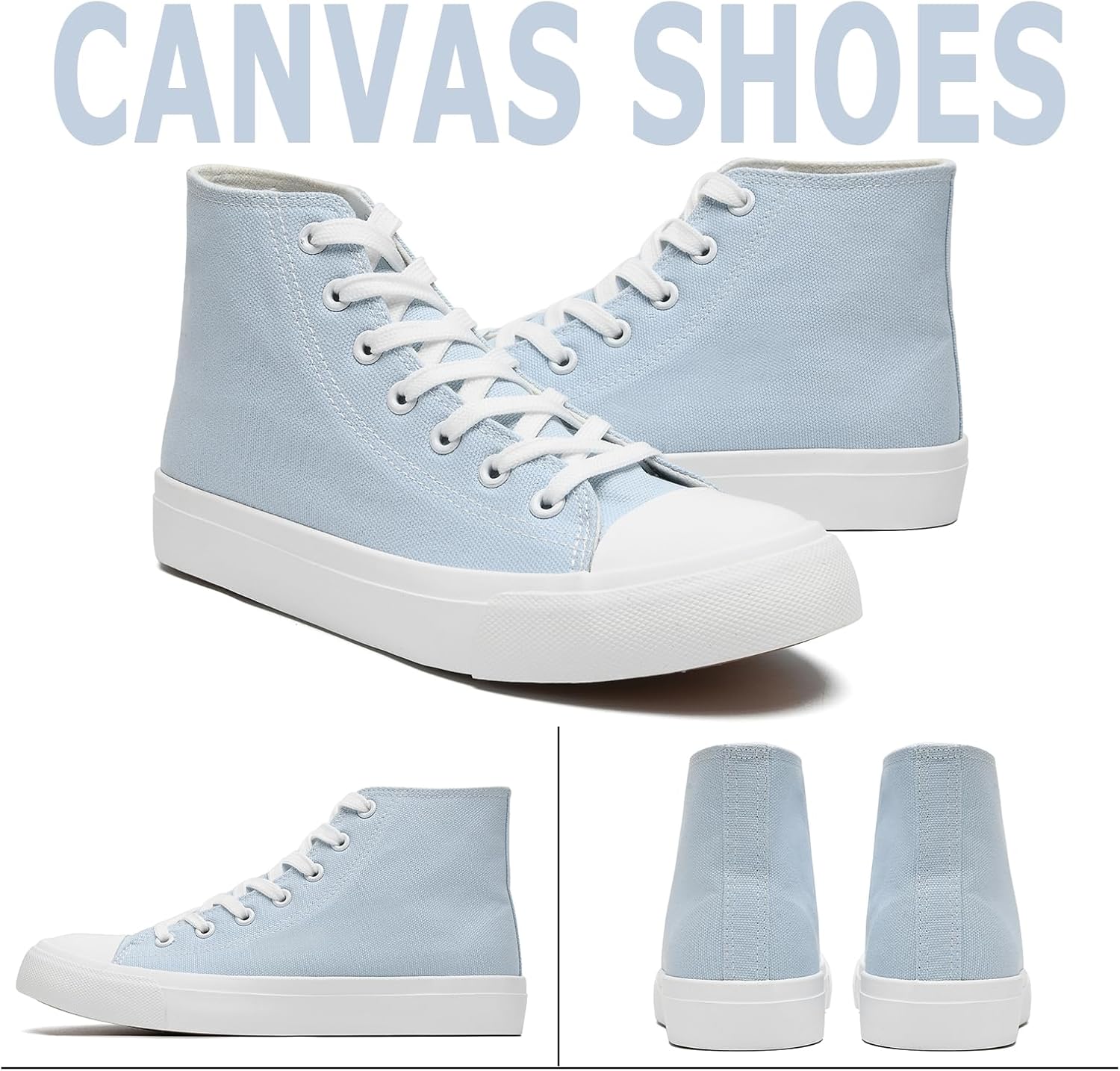 Sharllen Unisex Trainer Stoff Schuhe Frauen Männer Leinwand Schuhe High Top Trainer – Bild 2