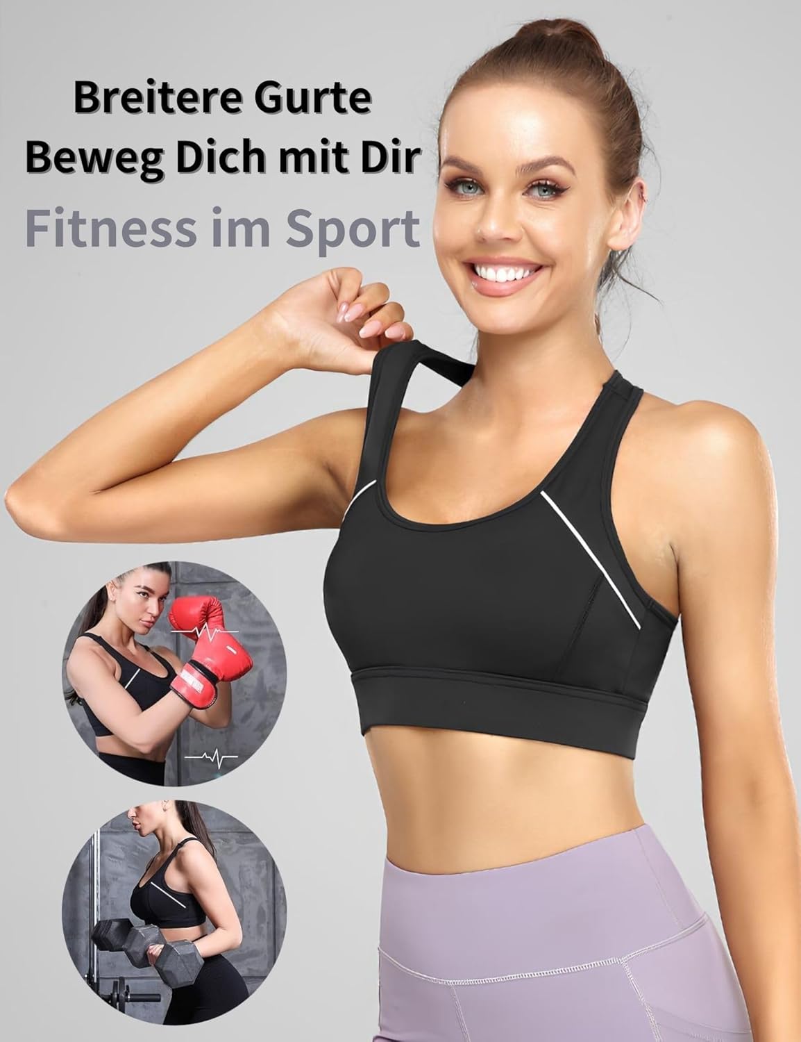 Paeceioni Sports BHs für Frauen, hohe Unterstützung, Frauen -Sport -BHs, komfortable Schlaf -BHs, komfortable BHs für Frauen – Bild 5
