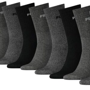Puma Classic Sports Socken Pack von 12 75% Baumwolle 35-38 39-42 43-46 Schwarz weiß graublau