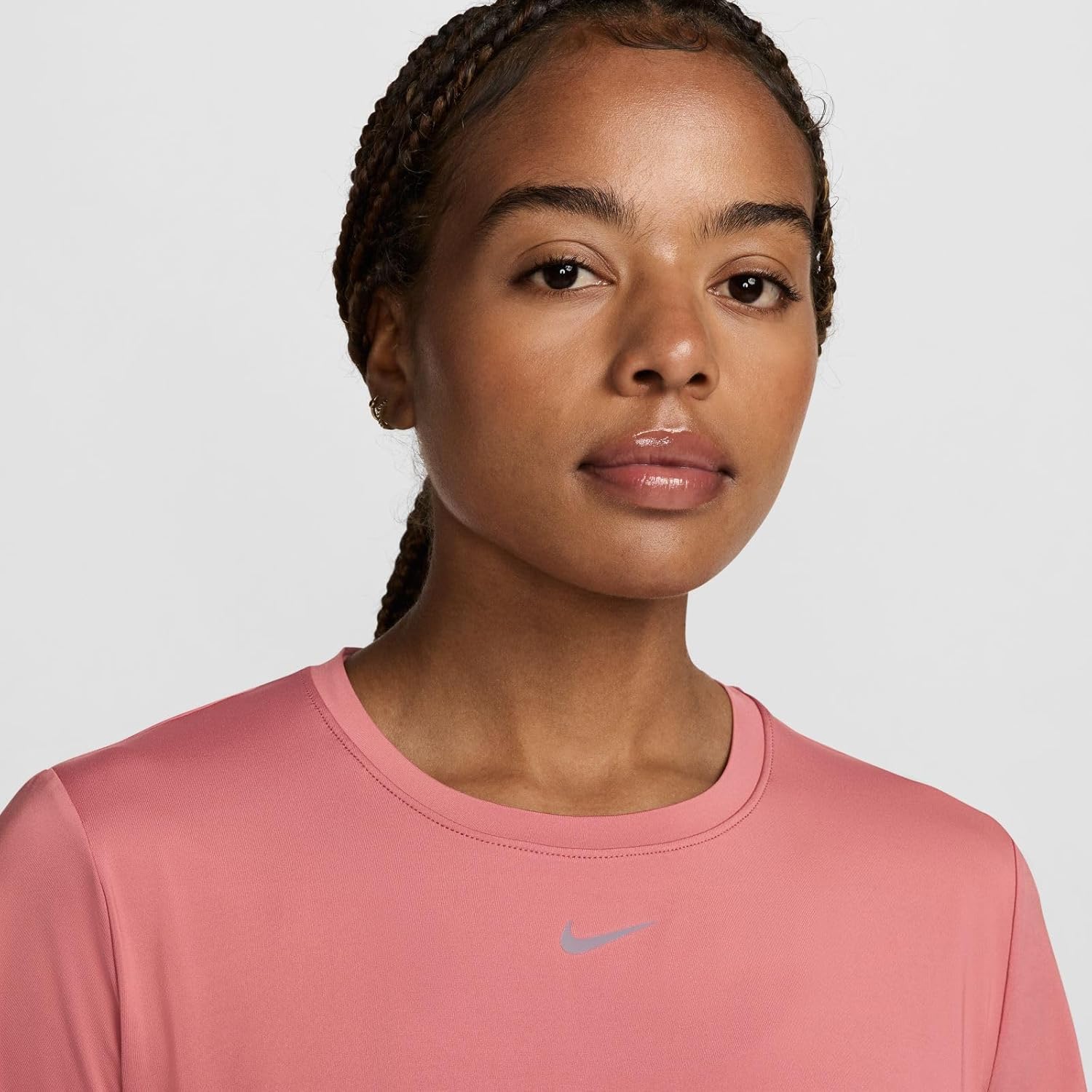 Nike Women's One Classic Drifit Kurzschlärmendes T-Shirt, Canyon Pink/Schwarz, m – Bild 4