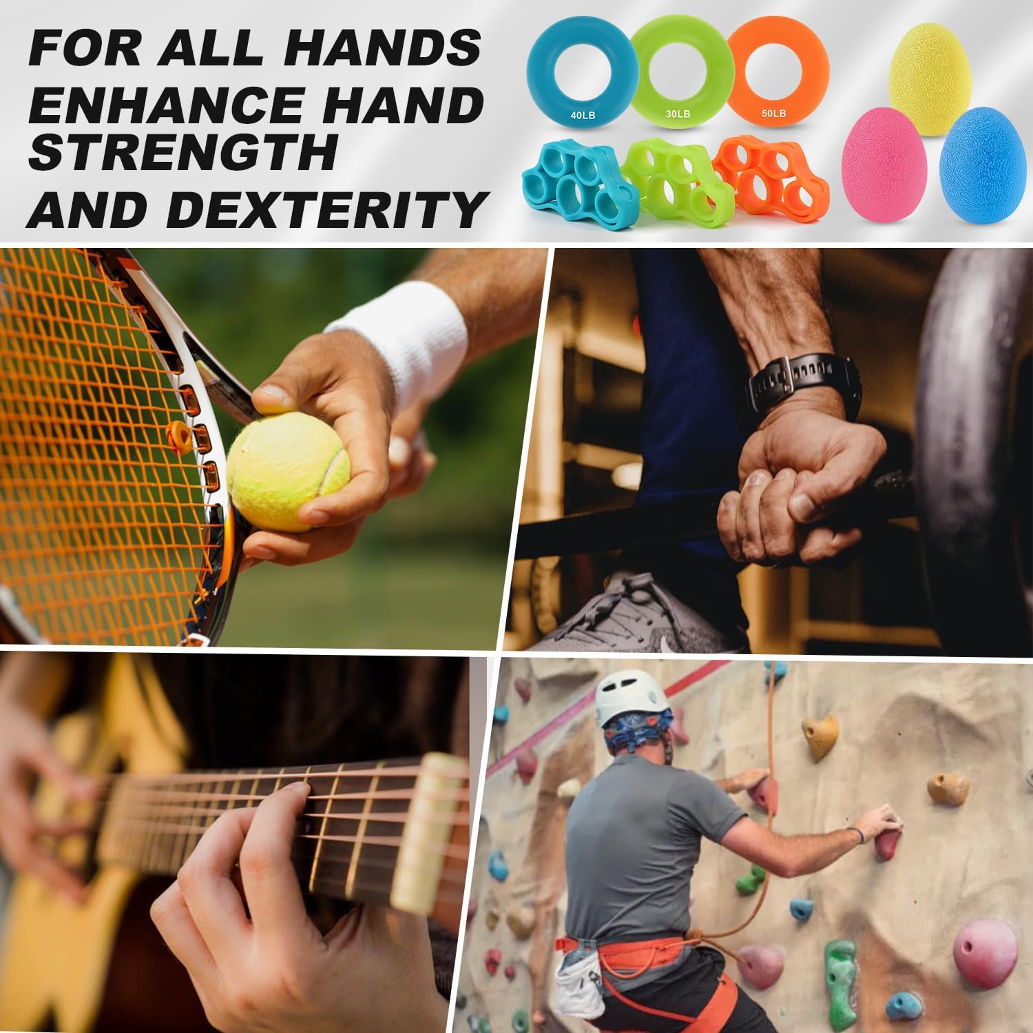 Premium -Finger -Trainer Kletterkugel Hand Training Hand Trainer Set Hand Grip Trainer Stärkener Finger Training Grip Bälle – Bild 8