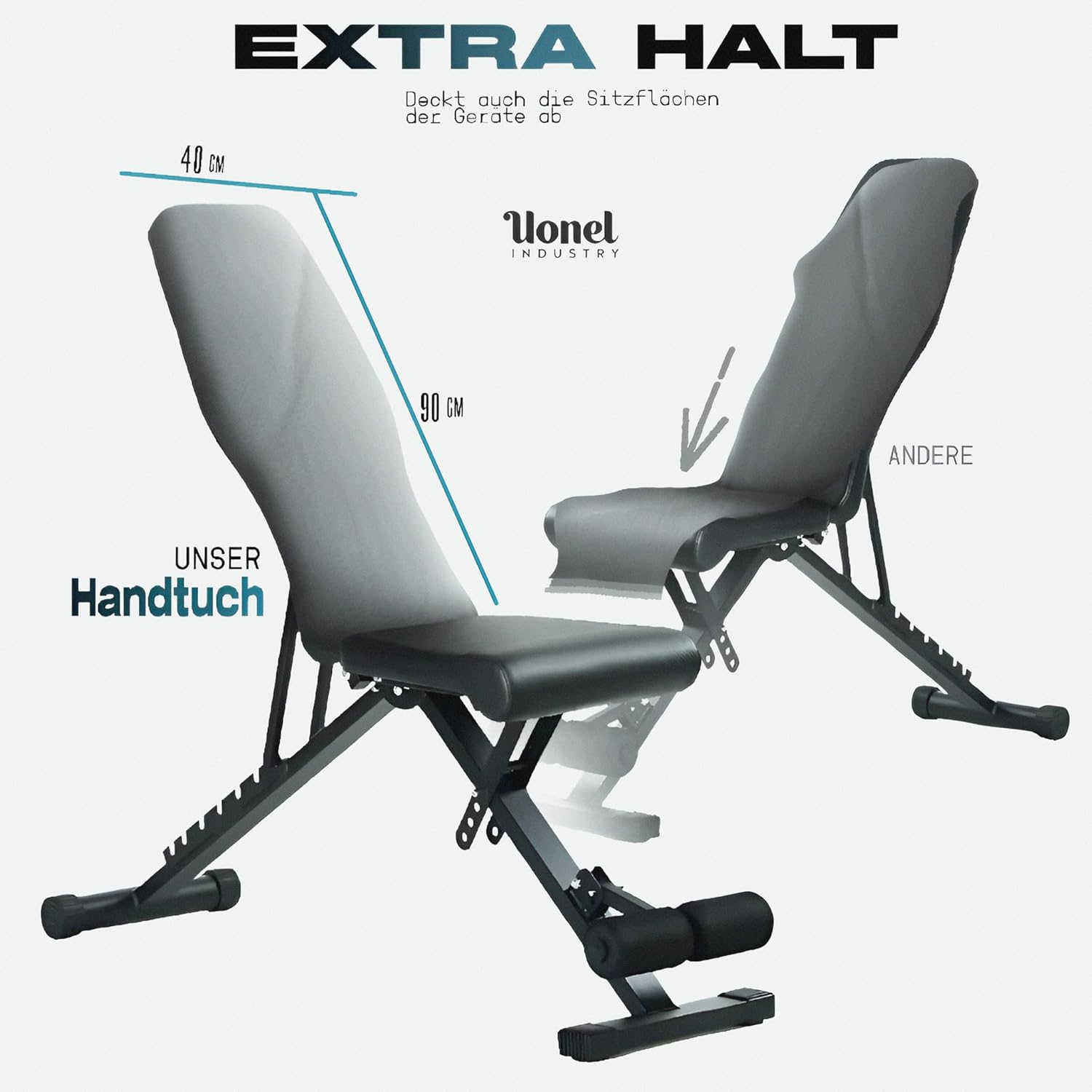 Uonel Industry Sporttuch Fitnessstudio 90 x 40 Fitnesshandtuch Set 3 Sporttücher Microfibre-Handtücher Sporttuch Sporttuch Fitnessstudio Microfibre Nicht-Schlupf-Maschine – Bild 4