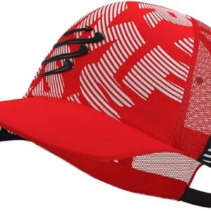 Compressport Unisex Compresport Trucker Cap – Sonnenschutz – Hut mit Maschen – breiter und gebogener Spitze – einstellbar – vor oder nach dem Training – eine Größe – eine Größe