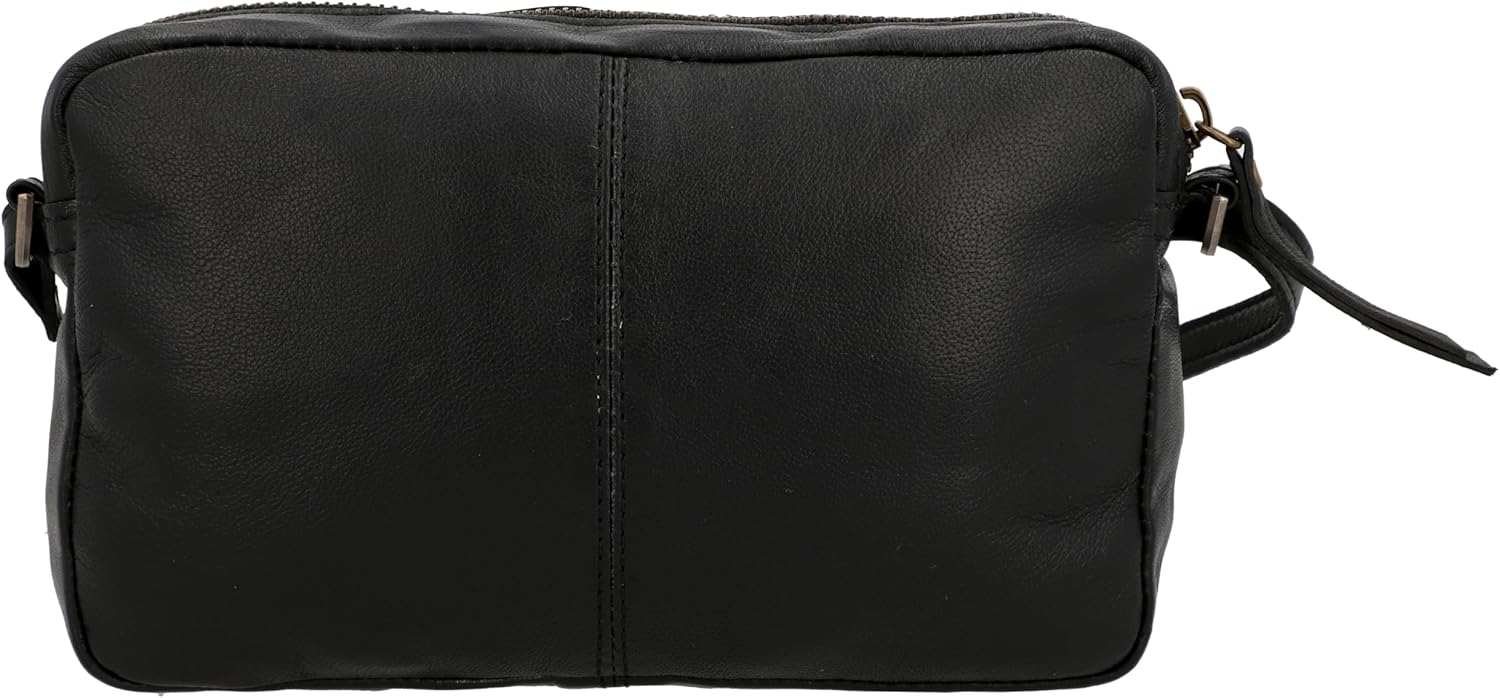 Gusti Dominic Damen Leder Umhängetasche Party Bag Festival Tasche Vintage Schwarzes Leder, schwarz – Bild 6