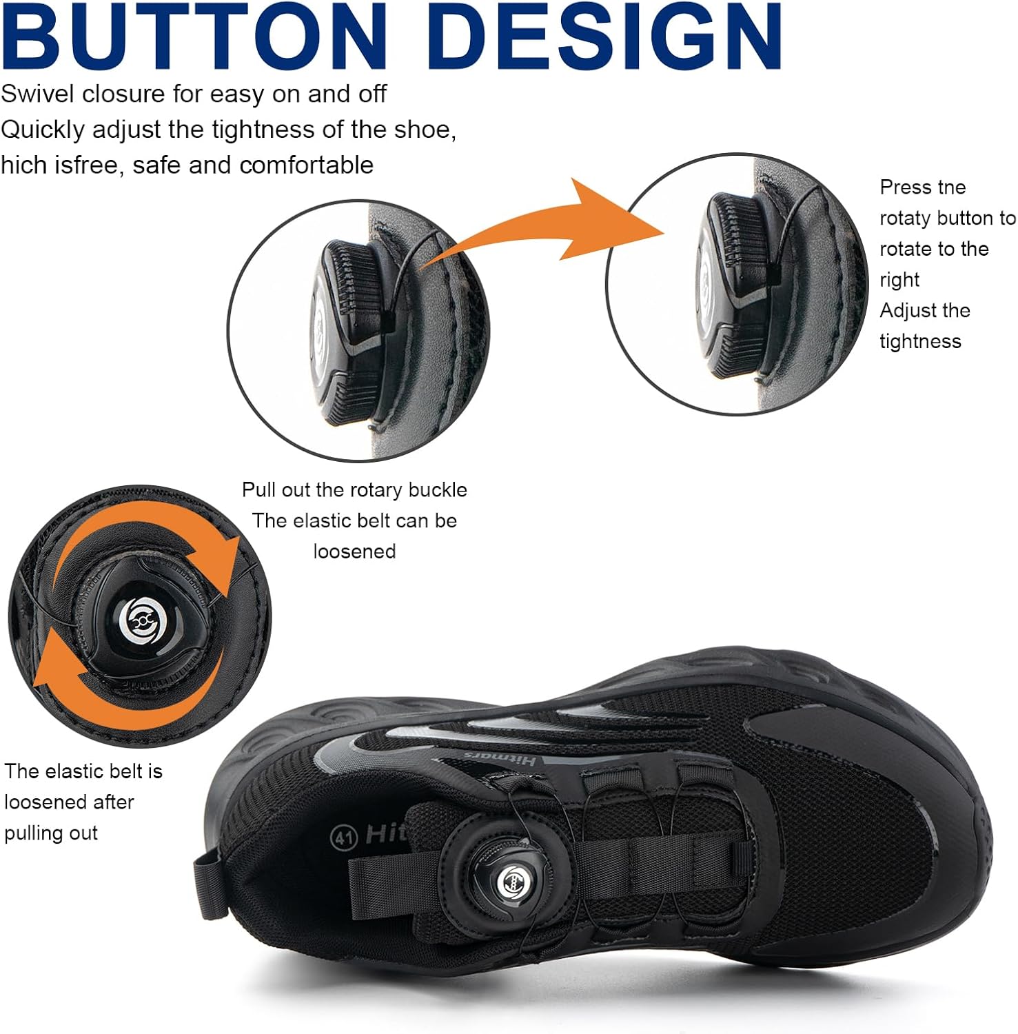 Hitmars-Trainer Herren-Laufschuhe Luftkissen-Trainer Luft Sportschuhe Jogging Schuhe Straße Running Schuhe Nicht rutschende Joggingschuhe Walkingschuhe Fitness Rennen im Freien Schwarze EU 39-47 – Bild 2