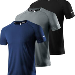 Boyzn Herren Sports T-Shirts Pack von 1, 3 oder 5, kurzärmelige funktionale Lauftop, Schnelltrocknung, atmungsaktives Sporthemd, für Sommerfitness, Training, Wandern, Laufen, Training, Bodybuilding