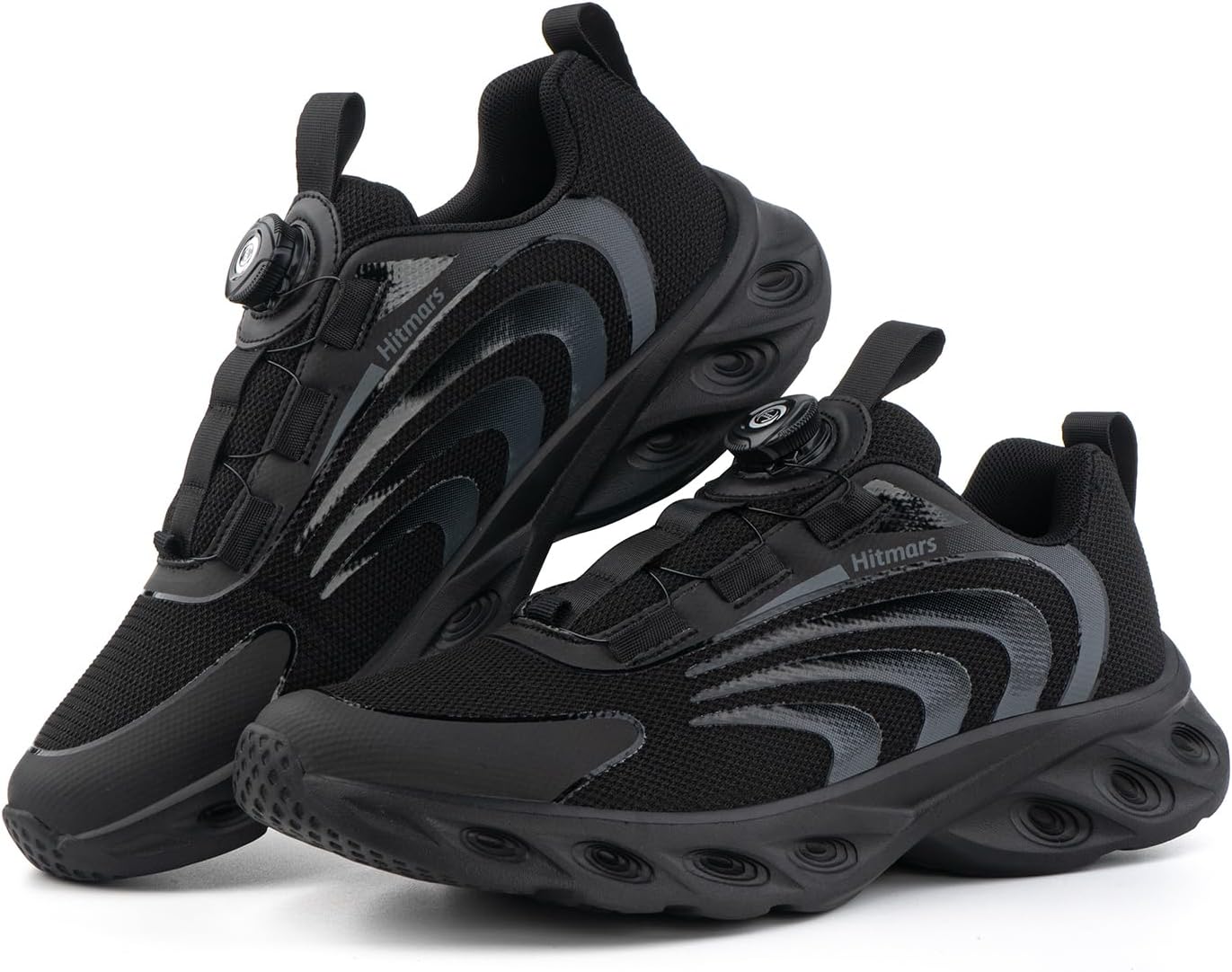 Hitmars-Trainer Herren-Laufschuhe Luftkissen-Trainer Luft Sportschuhe Jogging Schuhe Straße Running Schuhe Nicht rutschende Joggingschuhe Walkingschuhe Fitness Rennen im Freien Schwarze EU 39-47 – Bild 3