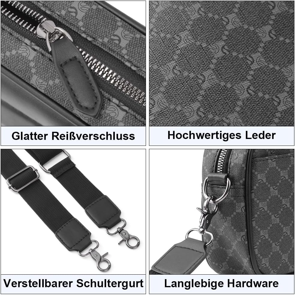 PU -Umhängetasche, Tasche mit hoher Kapazität, Messengerbeutel, Umhängetasche, Herren -Umhängetasche mit Sport, wasserdicht, Freizeit, Brustbeutel, Gürtelbeutel, Büro kleiner Rucksack, für Arbeitsreisen – Bild 3