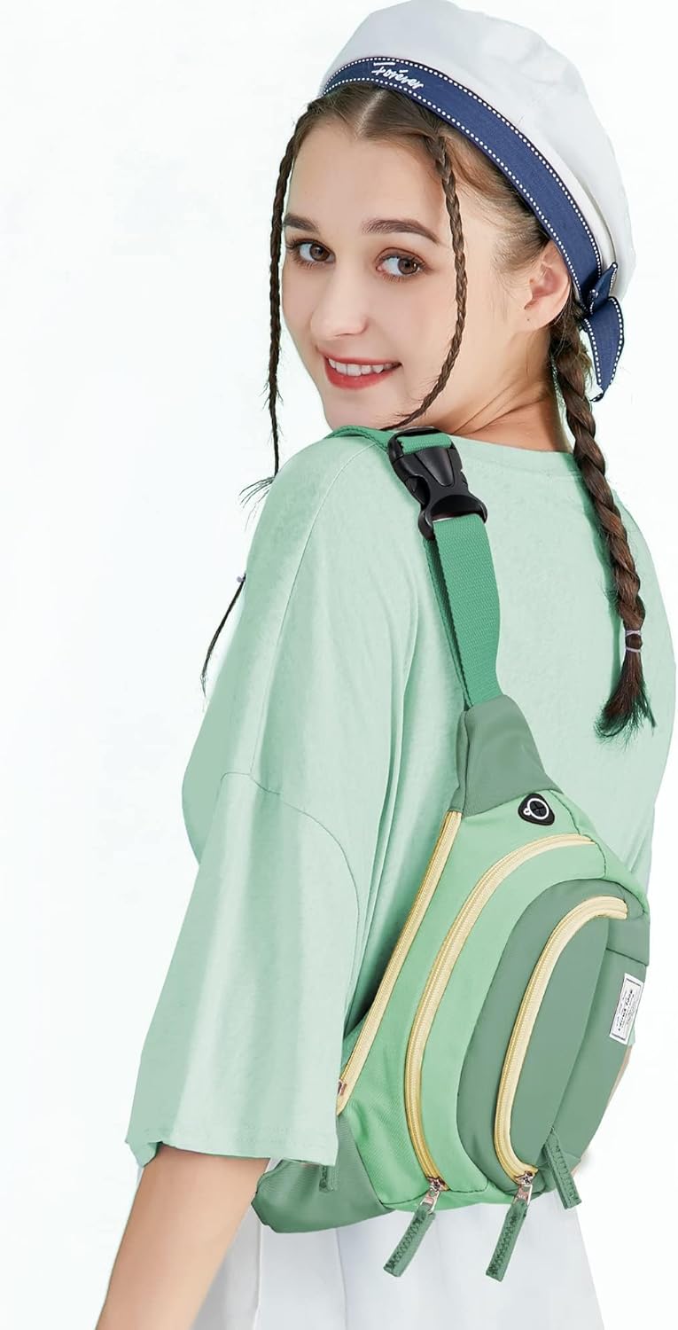 Wind nahm Penner, Gürtelbeutel, Brustbeutel, stilvoller, großer Taillenbeutel, Sportmobilhülle mit Kopfhöreranschluss für Reisen, Wandern, Freien, Laufen, Frauen und Männer, 35 x 7,5 x 15 cm, hellgrün, 5003a – Bild 2