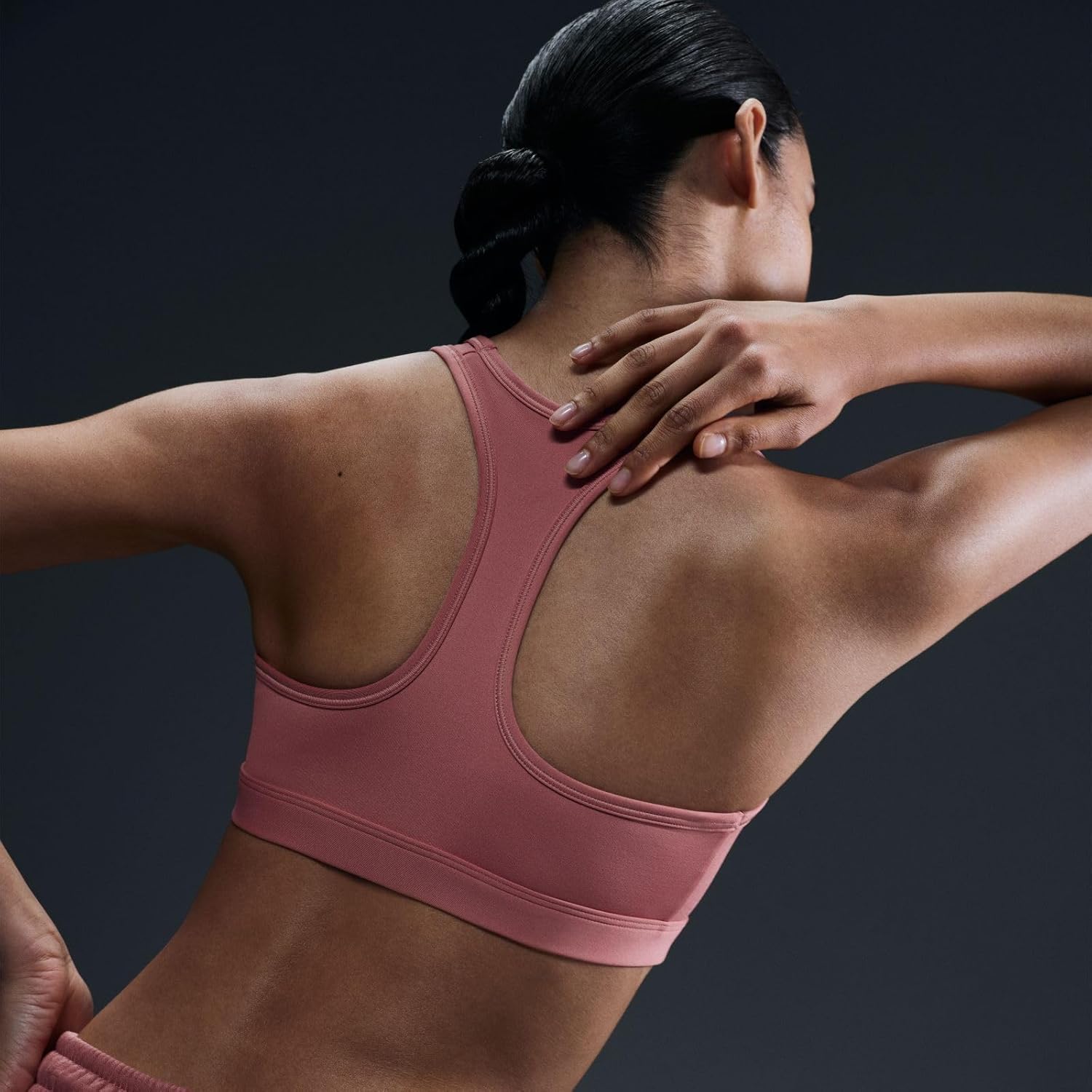 Nike W nk Swsh Med SPT Bra Canyon Pink/Weiß – Bild 6