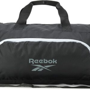 Reebok Mini -Reisetasche – Leichtes Unisex Mini -Reise- und Sporttasche – Kleines Wochenendtransportertasche für Männer und Frauen, schlichtes Schwarz mit kontrastierenden Reißverschluss