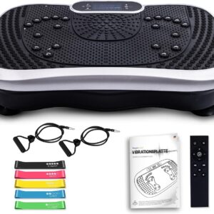 Vibrationsplatte – 99 Intensitätsniveaus – 5 Trainingsprogramme – Fitnessgeräte für Zuhause – Ganzkörpertraining – Muskelaufbau – Massagegerät – Sportgerät mit Bluetooth – Home Workout Weightworld