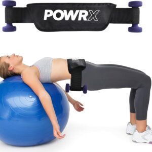 POWRX einstellbare Hüftschub -Gewichtshebegürtel für Hanteln – bequemes und vielseitiges Fitnessstudio – für Männer und Frauen – Anfänger und Fortgeschrittene – Maximale Last 100 kg – Schwarz