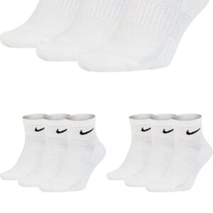 Nike SX7677 Unisex Sportsocken, weiß, schwarz, kurze Socken, Größe 34, 36, 38, 40, 42, 44, 46, 48, 50, Economy Set Set