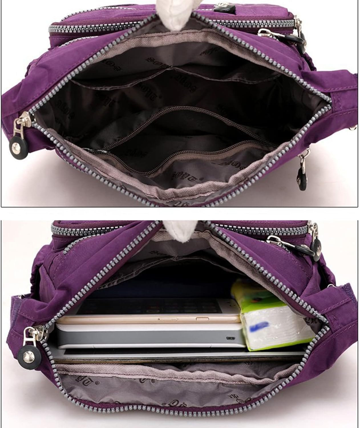 Damenkreuzkörperbeutel, lässige Umhängetasche, Handtasche, Multi -Pocket -Boten für den täglichen Gebrauch, einkaufen, rot, lässig – Bild 3