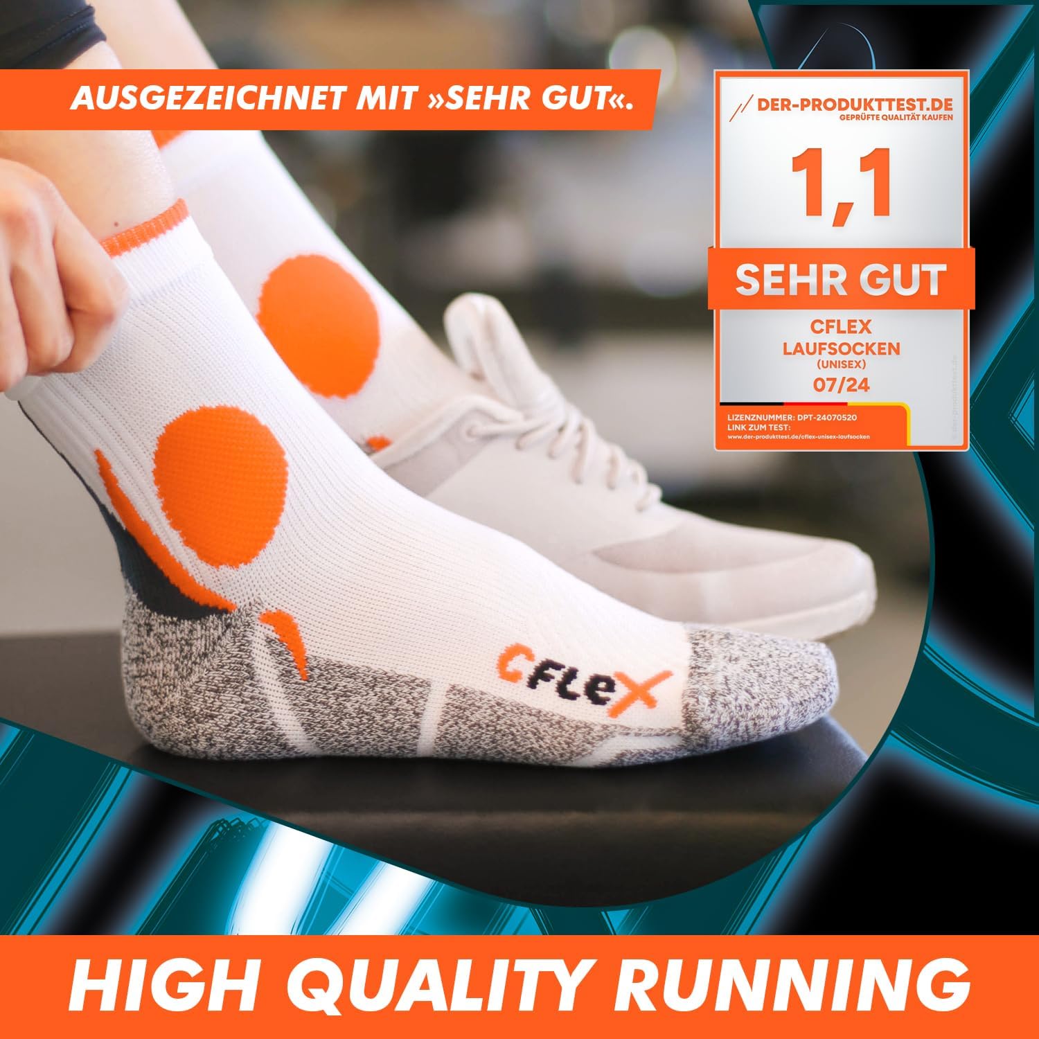 CFLEX -Frauen- und Herren -Lauffunktionsocken (4 Paare) laufende Socken – Bild 2