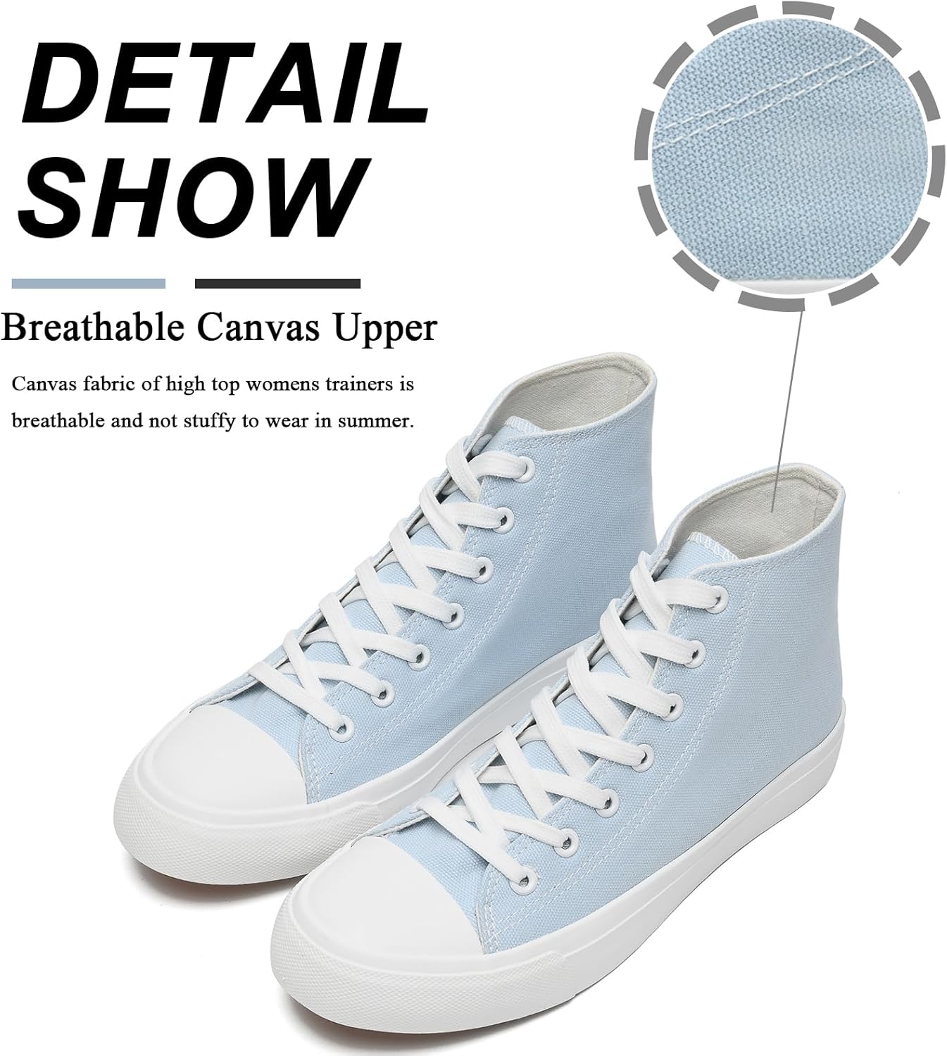 Sharllen Unisex Trainer Stoff Schuhe Frauen Männer Leinwand Schuhe High Top Trainer – Bild 3