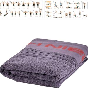 Sporttuch mit Umschlag 100% Baumwolle 130 x 64 cm mit Trainingsplakat