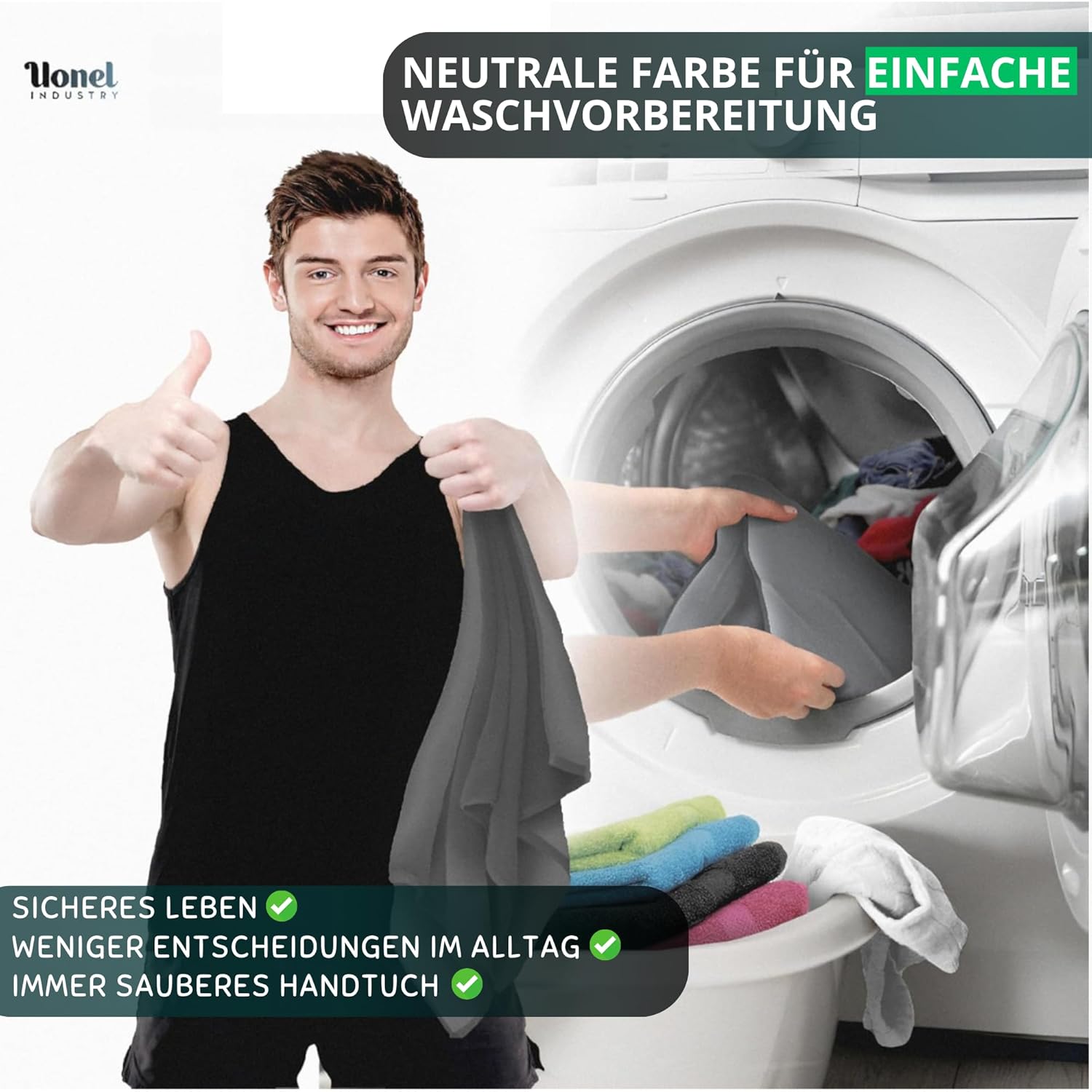 Uonel Industry Sporttuch Fitnessstudio 90 x 40 Fitnesshandtuch Set 3 Sporttücher Microfibre-Handtücher Sporttuch Sporttuch Fitnessstudio Microfibre Nicht-Schlupf-Maschine – Bild 3