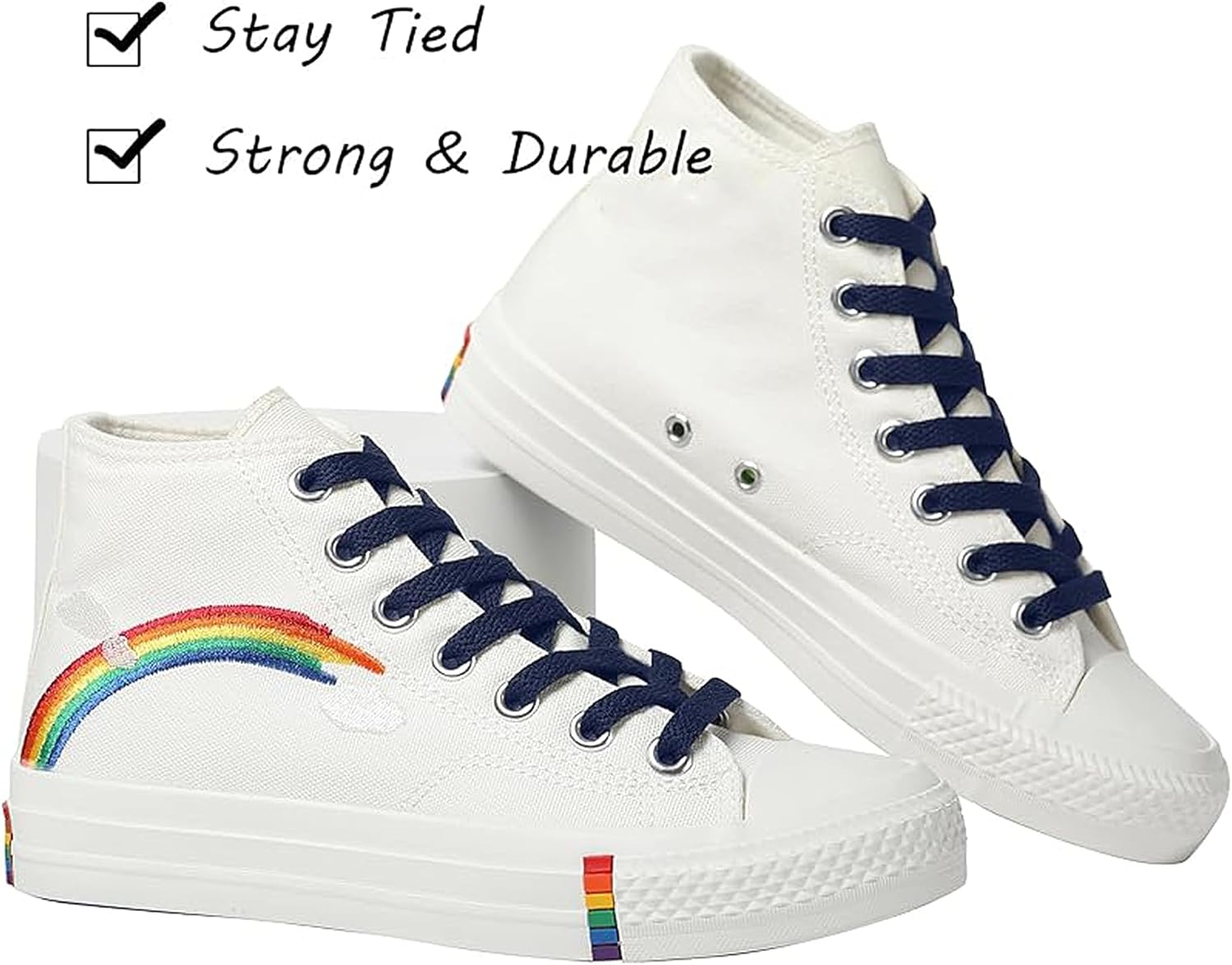 7Strobbs 2 Paare Premium -Schnürsenkel flach 8 mm breites Ersatzschuhschnürsenkel Sneaker -Shoelaces aus Polyester für Sportschuhe Laufschuhe Trainer Trainer – Bild 3