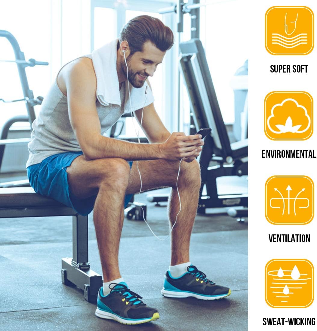 Benirap-Komprimierung Laufen Socken Männer Frauen Anti-Blister-Socken Laufen Socken Sportsocken mit Tab-Design, Kompressionszone, Belüftungsnetz und Bogen-Unterstützung Pack von 10 (schwarz, 43-46), Schwarz – Bild 5