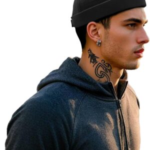 Claklllie Water of Docker Mütze ohne Visier Sommer lässiger Seemannshut Verstellbares schnell trocknendes Hafenhut Randloser Hut Rollte Manschette Harbor Hut