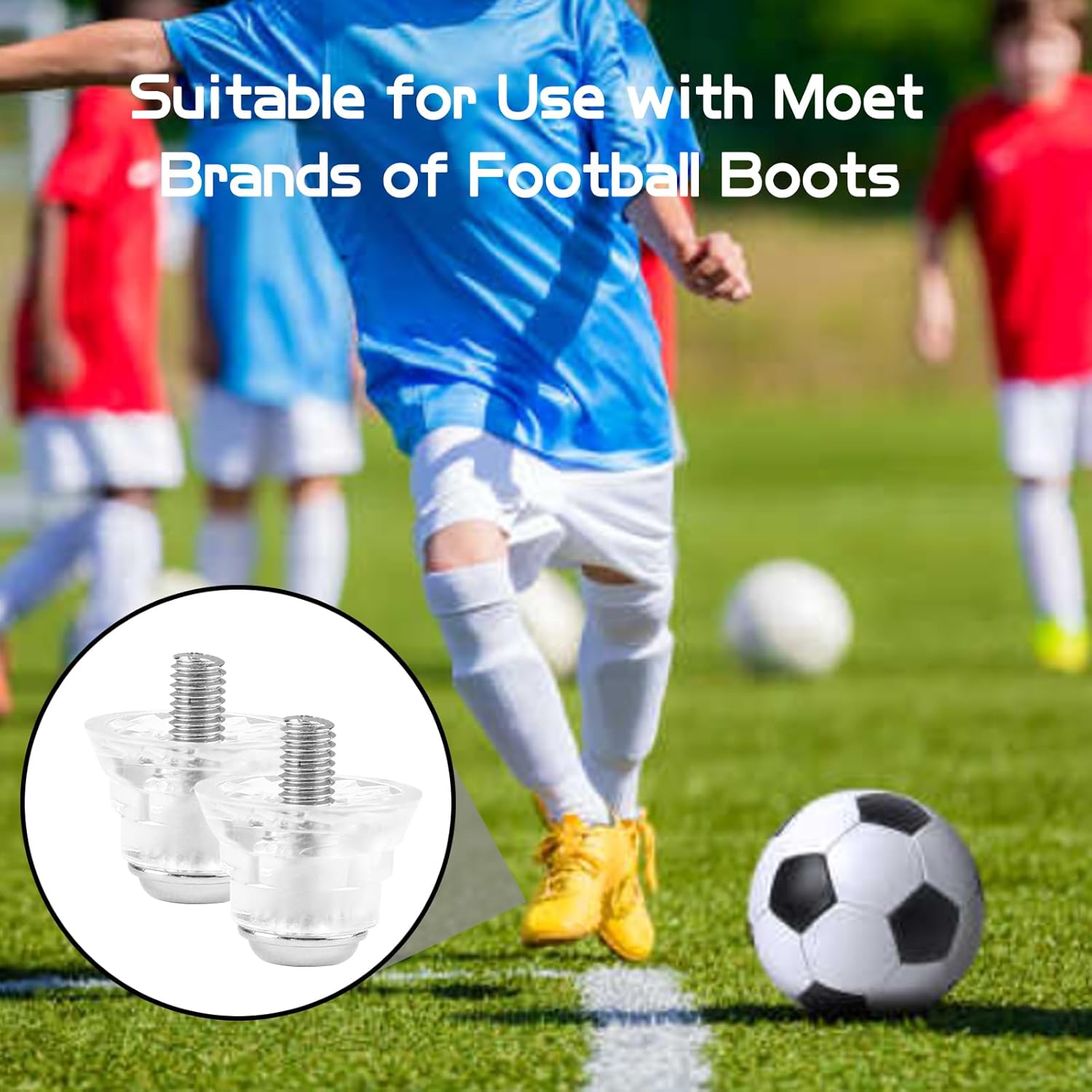 Packung von 12 Ersatzstollen, Fußballstollen Set Football Studs mit Standard -Fadenschraubenstollen für Fußballstiefel Metall Aluminium Plastik Ball Schuhschuhschuhschuh Stollen konische Geställe – Bild 5