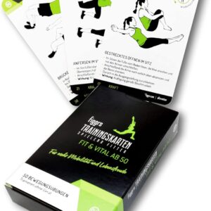 Figgrs -Trainingskarten passen und lebenswichtige 50 Plus, 50 Fitnessübungen für mehr Kraft, Mobilität und Beweglichkeit im Alter, kein Gerät, das zu Hause und überall benötigt wird, für Männer und Frauen
