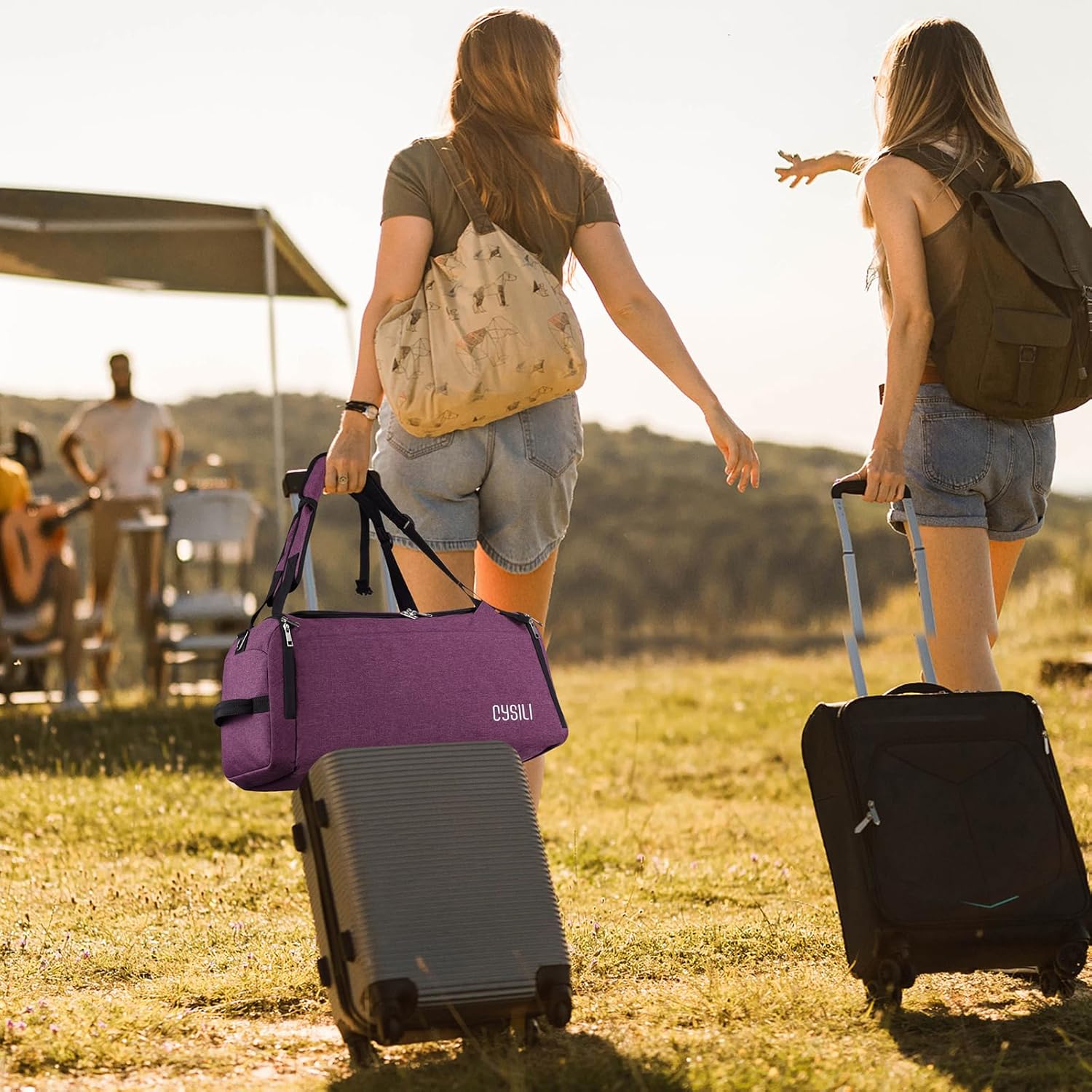 Sportbeutel mit Schuhfach und feuchtem Fach, 42L wasserdichtes Fitnessbeutel für Männer und Frauen, langlebiger Reisetasche mit Schultergurt und Kombinationsschloss – Bild 8