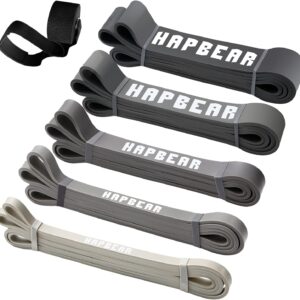 HAPBEAR Resistance Bands – Fitnessbänder Widerstandsbänder Set 5 – Pull up Band & Klimmzugband Für Krafttraining, Training, Stretching, Physikalische Therapie, Muskeltraining