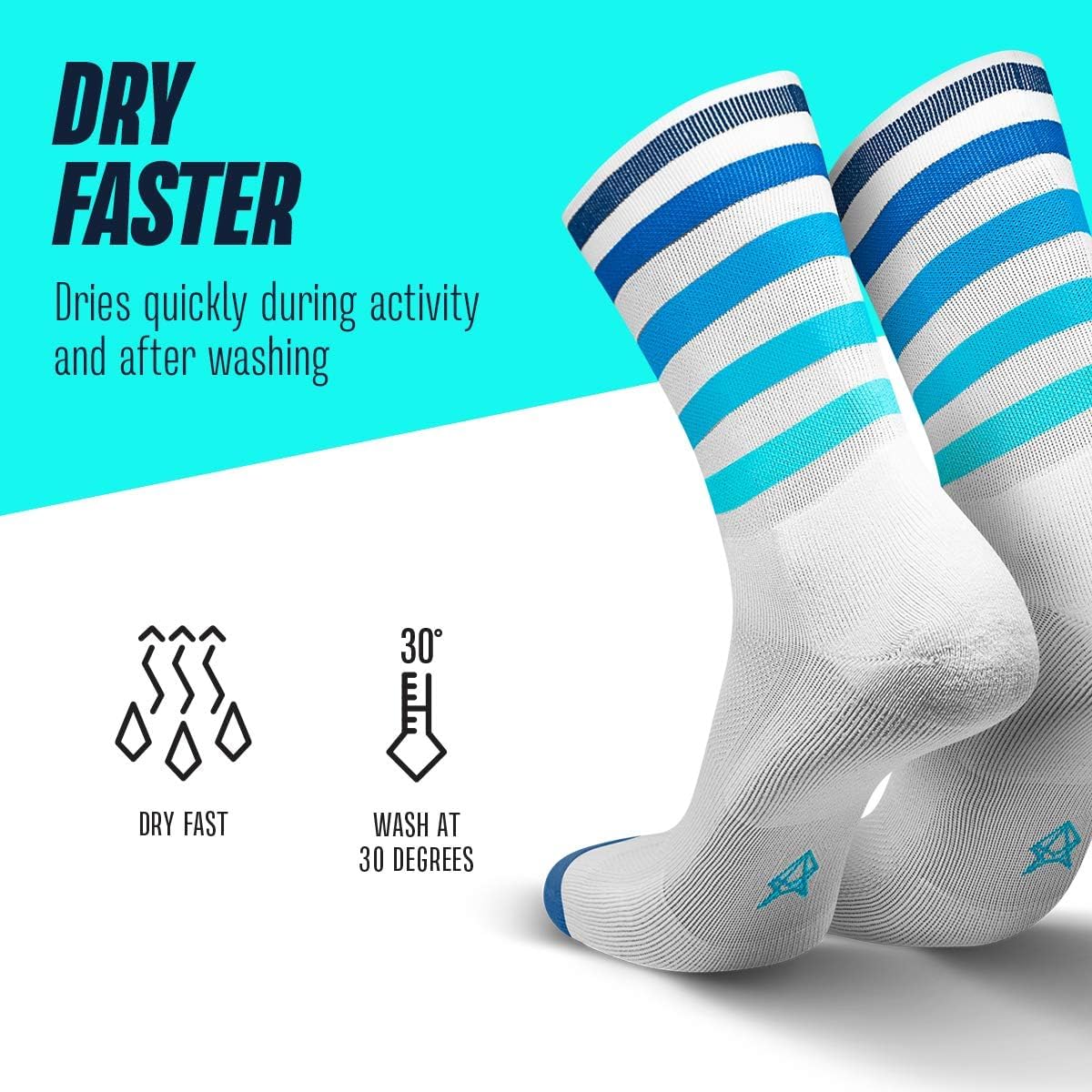 Unbekannte Quadrate gepolsterte Laufsocken, lange, laufende Socken, atmungsaktive Sportsocken mit Anti-Blister-Schutz, Kompressionsstrümpfe, 35-46, Weiß, Benzin, Neongelb – Bild 2