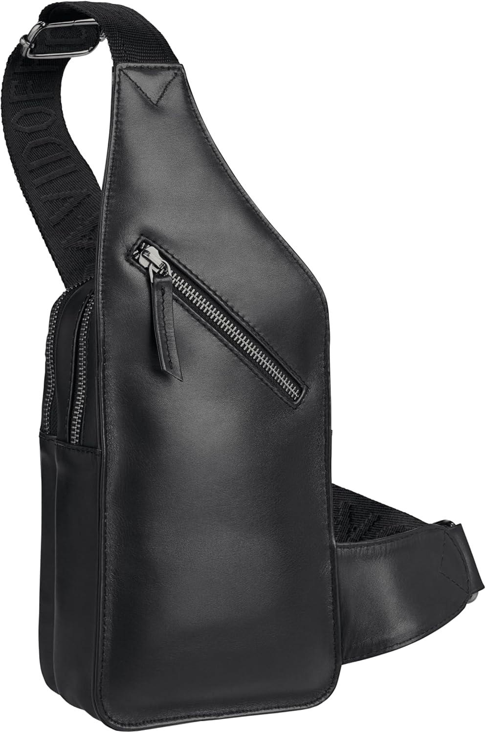 Davidoff Essentials Sling -Tasche Schwarz - Moderne Männer -Leder -Umhängetasche - hochwertiger Schulter -Rucksack mit Reißverschluss, Schwarz, Elegant, modern – Bild 2