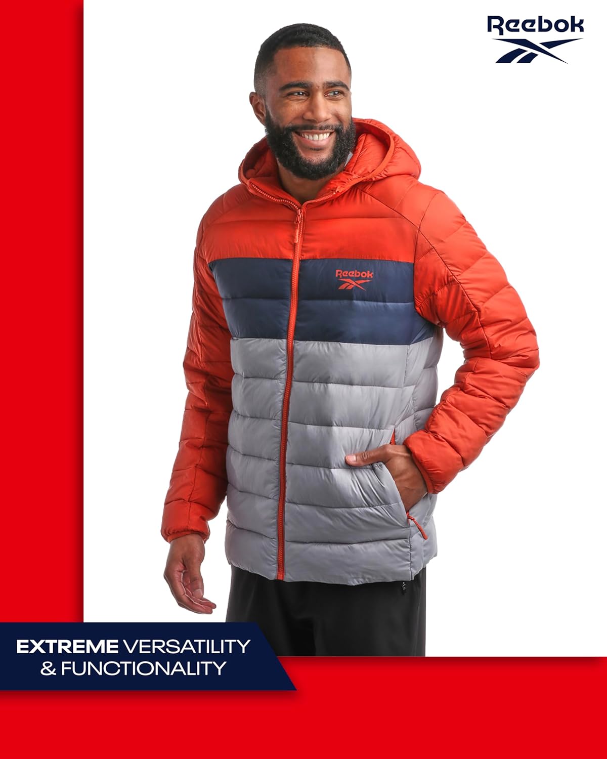 Reebok Mens Packbares wetterfestes Gletscherschild gestapfe Jacke isolierte Kapuzenjacken für Männer (S-XL) – Bild 3