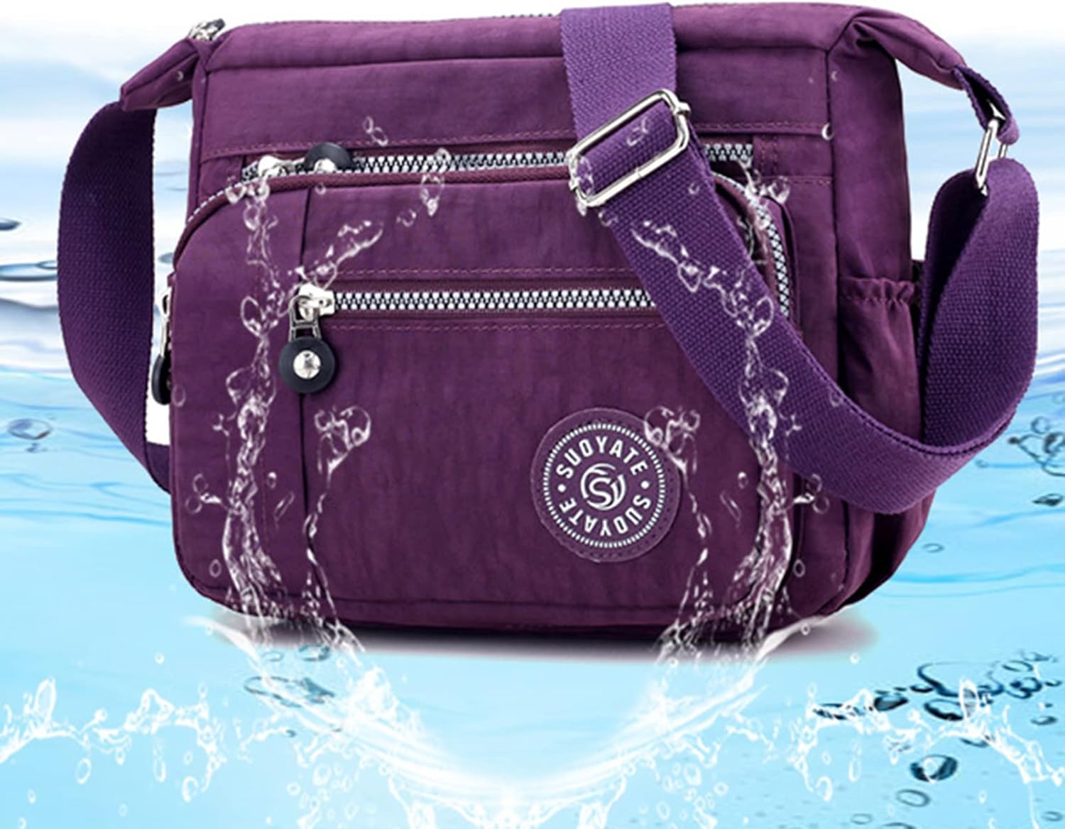 Damenkreuzkörperbeutel, lässige Umhängetasche, Handtasche, Multi -Pocket -Boten für den täglichen Gebrauch, einkaufen, rot, lässig – Bild 2