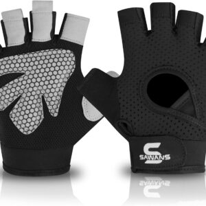 Sawans Fitnesshandschuhe für Frauen Männer Gewicht Hebe Handschuhe atmungsaktives Training Nicht-Schlupf-Grip Silikonpalmenschutz Übung Snug Fit Hanging Pull Ups