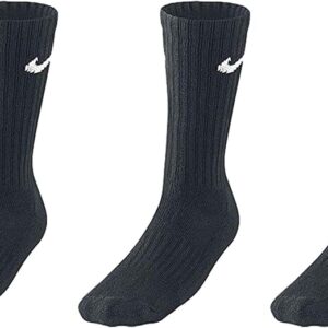 Nike SX7664 5 Paare Lange Socken für Männer Frauen weiße Tennissocken Wirtschaft Set Größe 34 36 38 40 42 44 46 48 50 Farbe: Schwarz