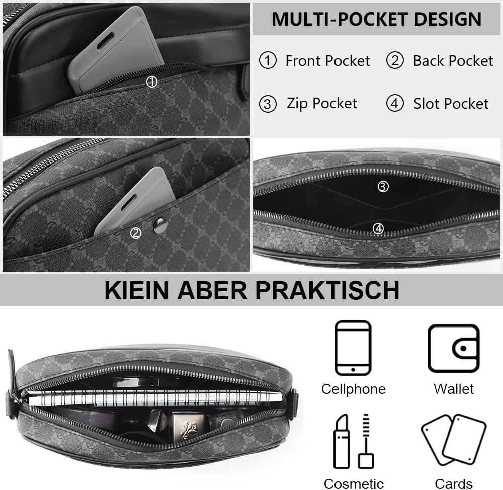 PU -Umhängetasche, Tasche mit hoher Kapazität, Messengerbeutel, Umhängetasche, Herren -Umhängetasche mit Sport, wasserdicht, Freizeit, Brustbeutel, Gürtelbeutel, Büro kleiner Rucksack, für Arbeitsreisen – Bild 4