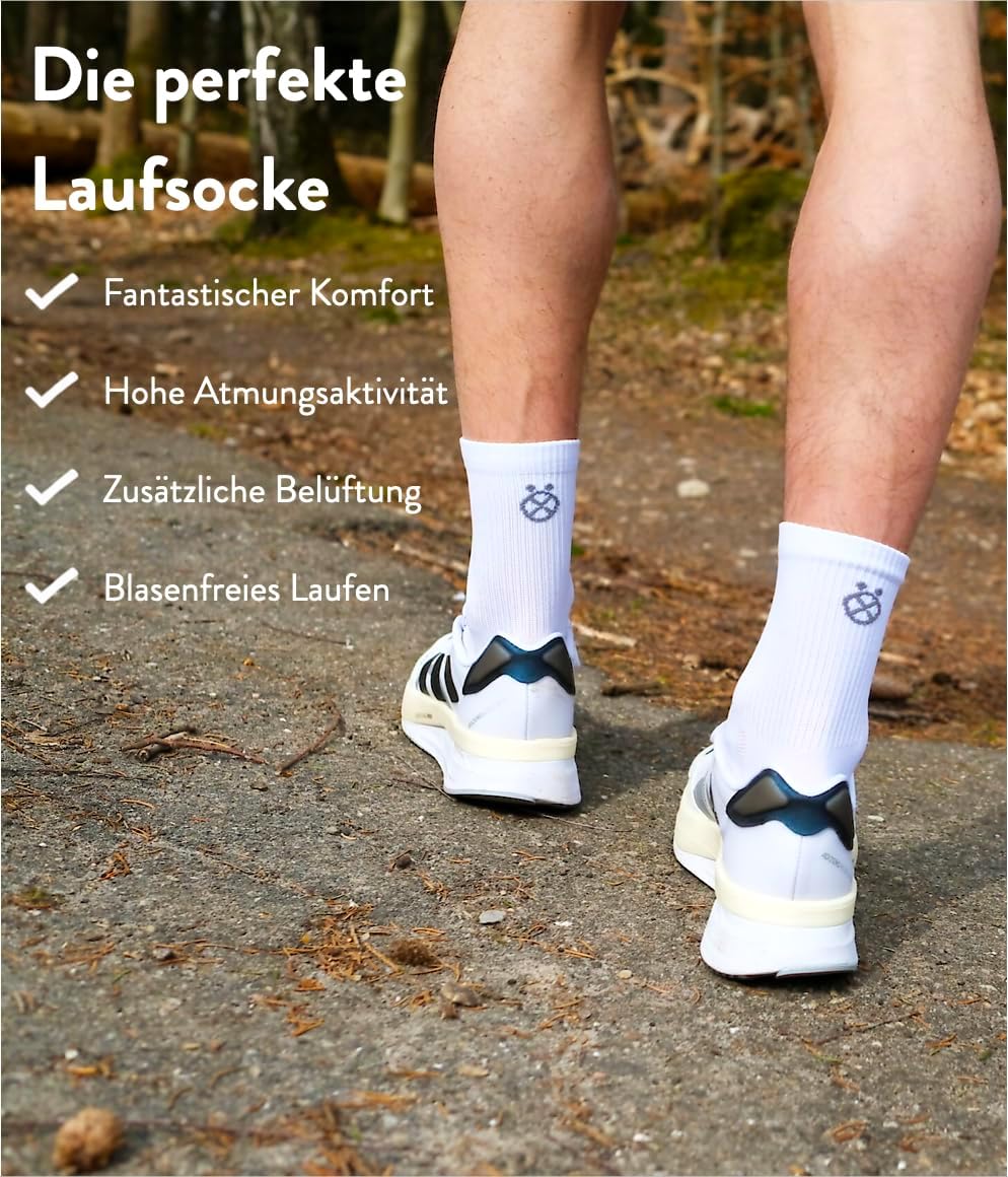 Döndal Performance Crew Running Socken, 2 Paar Trainingssocken, atmungsaktiv und leicht, Feuchtigkeitsdocht mit Polsterung, für Männer und Frauen – Bild 3