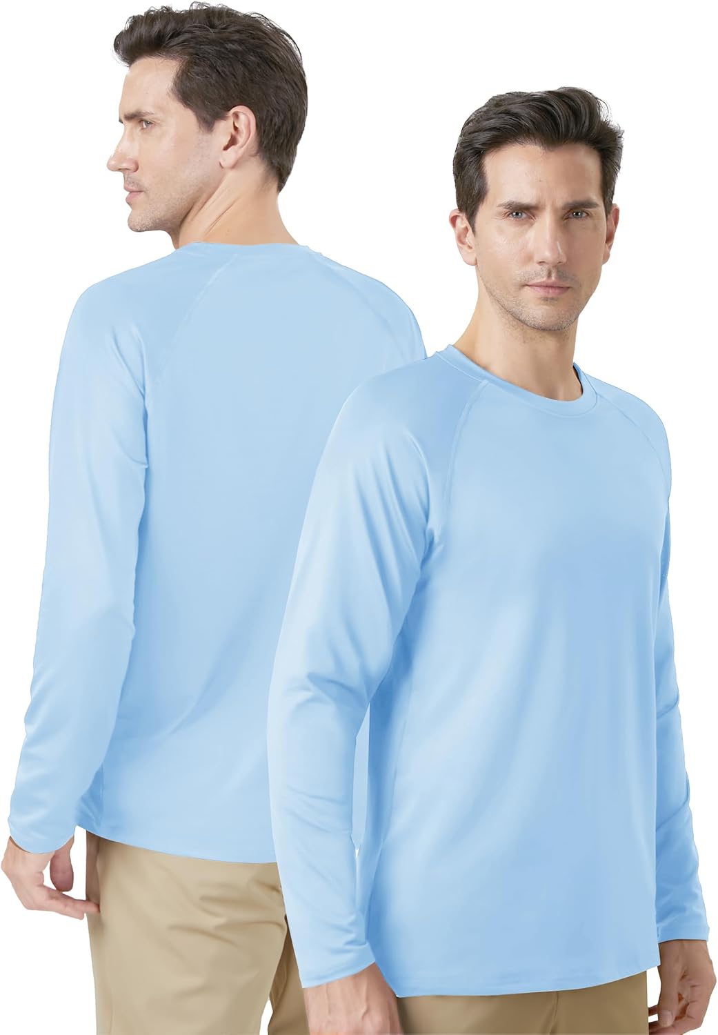 Kefitevd Herren-Langarm-T-Shirt mit innerem Fleece Sport Long Sleeve Thermal Running Shirt Jersey Winter Herbst – Bild 2