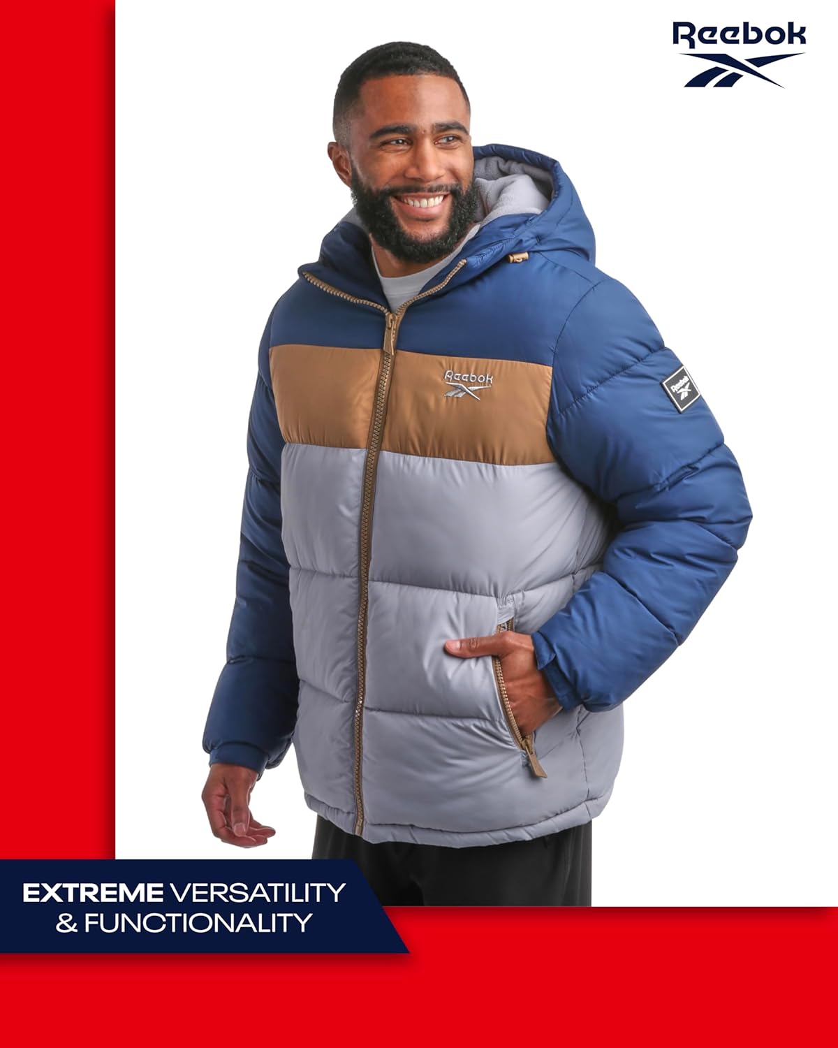 Reebok Männerpuffer Parka Mantel – Bild 3