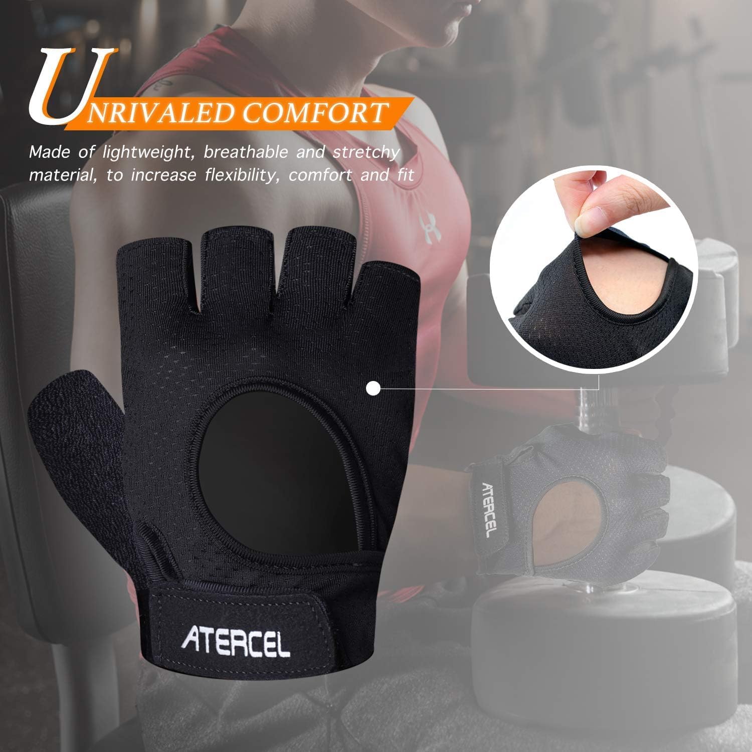 Atercel -Fitnesshandschuhe zum Radfahren, Training, Fitness, atmungsaktive Radschuhe für Männer und Frauen – Bild 3