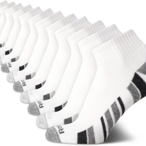 Reebok Herren-sportliche Socken-Performance Cushion Quarter Socken (12 Pack), Größe 6-12.5, Weiß Multi, White-Multi