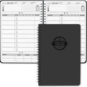 Biroyal Fitness Journal Spiral Notebook, Workout -Notizbuch für Frauen & Männer, Trainingsplaner, Fitnessplaner, Trainingstagebuch, Fitness -Tagebuch für Training, Bodybuilding, CrossFit, Sport im Fitnessstudio und zu Hause