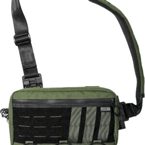 Tactical_Geek Cache L3 EDC Leichtes Schlingenbeutel Brustbodiumsbeutel für Männer Frauen kompakte Pennerbeutel verstellbarer Umhängetasche Umhängetasche Chests Bag für Reiseschule Wanderung, grün