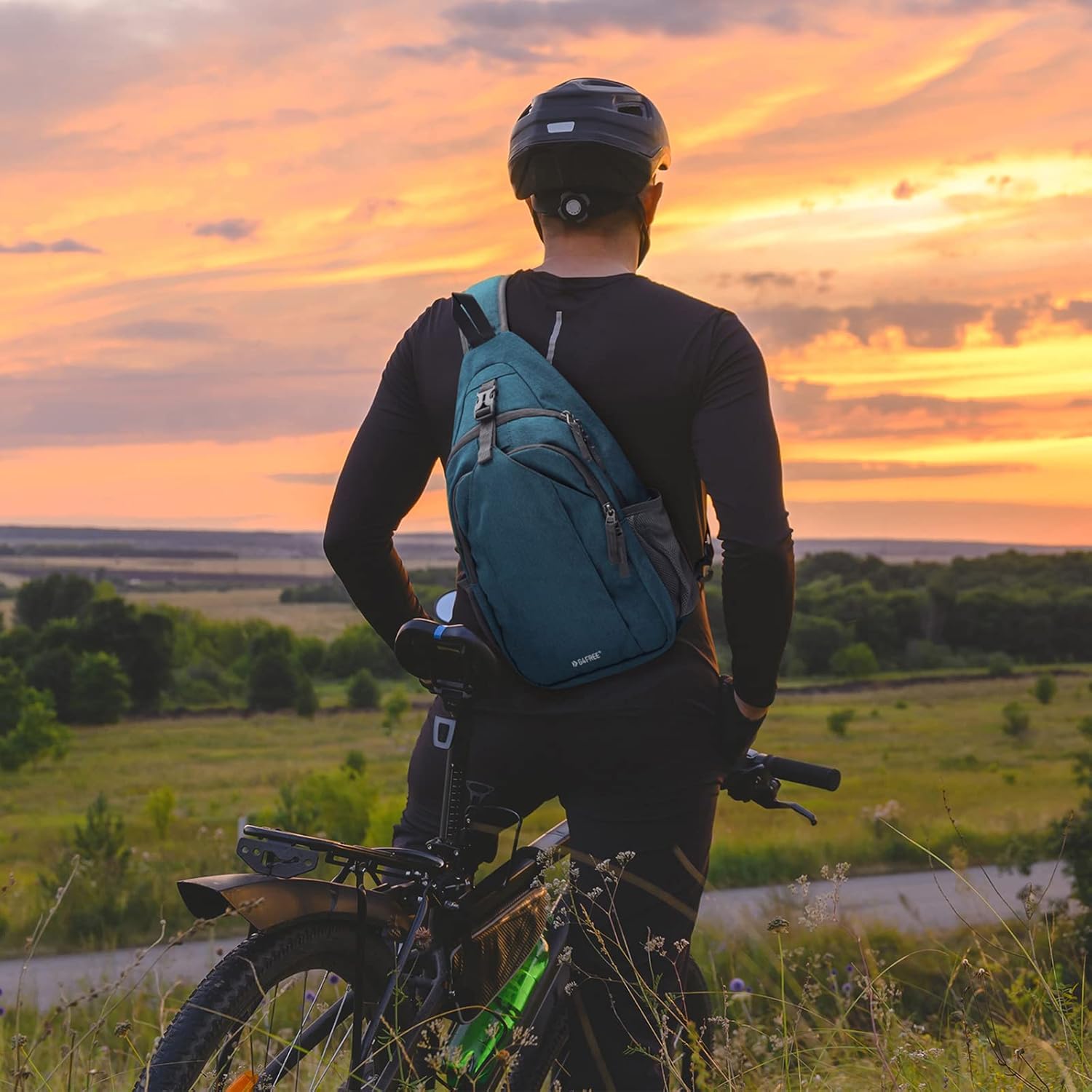 G4Free Slings-Beutel-Rucksack, Anti-Diebstahl-Brust-Tasche, Umhängetasche, Crossbody, Fitnessstudio, Daypack mit Kopfhörerloch für Outdoor, Radfahren, Reisen, Wandern, Männer und Frauen – Bild 8