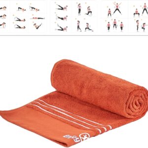 Genießen Sie Fit Sporttuch mit Umschlag 100% Baumwolle 130 x 64 cm mit Trainingsplakat