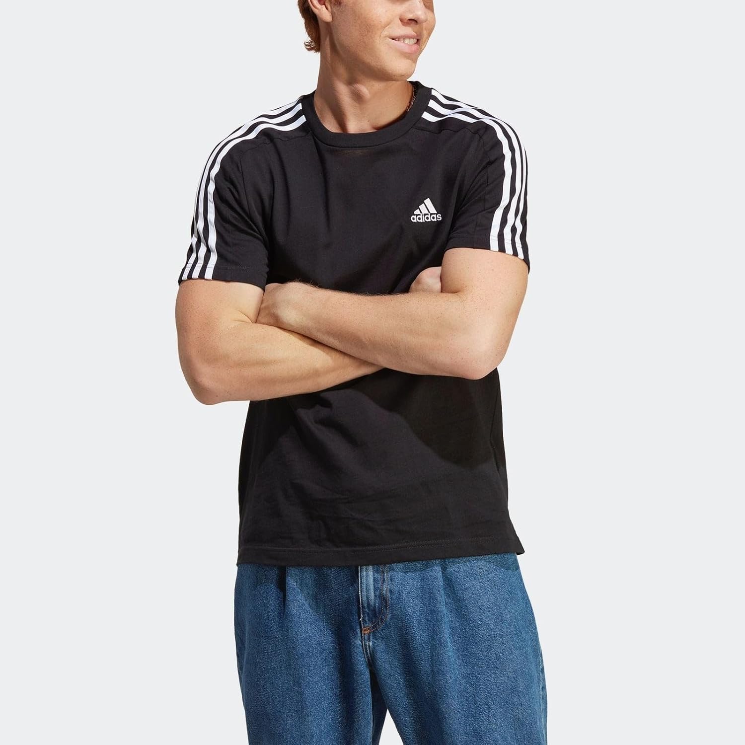 adidas Männer Essentielle drei Streifen Single Jersey T-Shirt – Bild 5